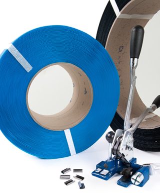 Omsnoeringsband, PP, blauw, 0,55 mm dik, 12 mm x 3.000 m, kern 200 mm-655