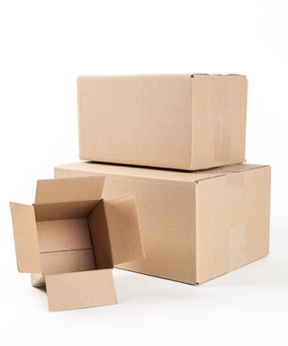 Amerikaanse vouwdoos, B-golf, bruin, 150 x 150 x 150 mm -0