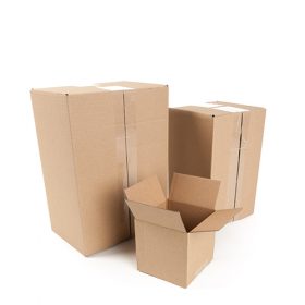 Amerikaanse vouwdoos, E-golf, bruin, 100 x 100 x 100 mm-496