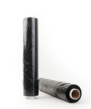 Palletwikkelfolie, handrollen, zwart, 20 My, 50 cm x 300 m per rol, 6 rol per doos-0