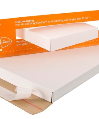 Brievenbusdoos, wit, 350 x 250 x 28 mm, incl. plakstrip-1108