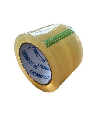 Tape, PP-Acryl Lownoise, G-label, 35 My, transparant, 75 mm x 66 m per rol, 24 rol per doos.
